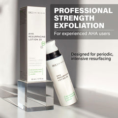 Étiquette DCL AHA 20% affichant l'acide glycolique, exfoliation ciblée