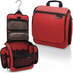 DD Wanderlust trousse-toilette suspendue rouge, pratique pour gagner de la place en voyage.