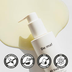 De:maf All Day Glow – texture jelly, glisse facilement et laisse la peau hydratée.