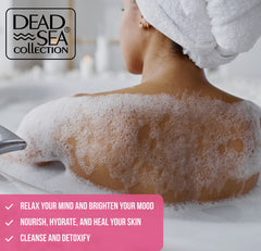 Dead Sea Collection bain-bulle detail-flacon : flacon élégant prêt pour votre routine spa.