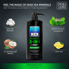 Senteur menthe rafraîchissante du gel douche Dead Sea Collection pour une douche énergisante.