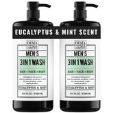 Dead Sea Collection Eucalyptus Mint - bouteille pompe 1000 ml: soin 3 en 1 pour corps, cheveux et visage.