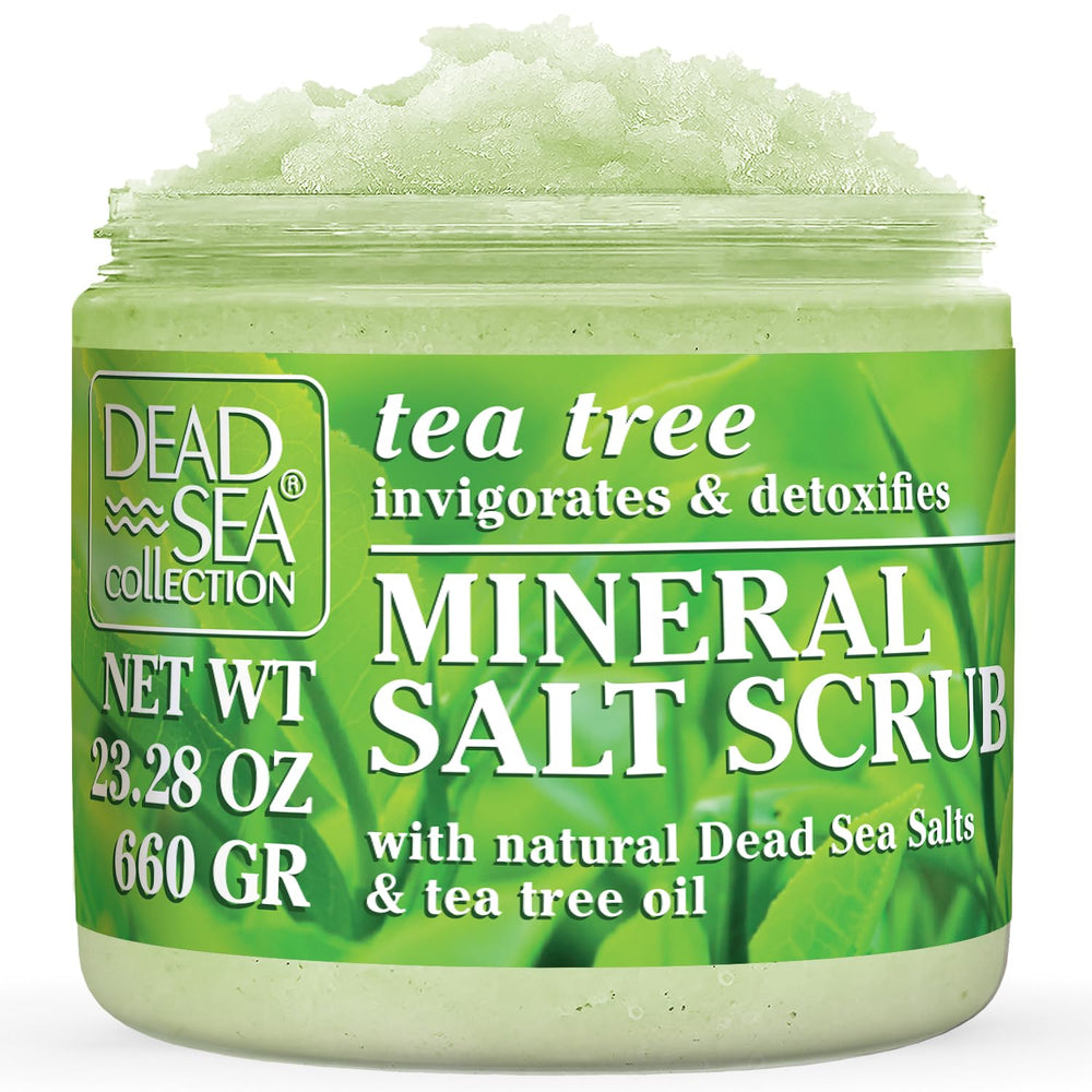 Dead Sea Collection gommage sel arbre a the dans le pot, peau douce.