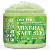 Dead Sea Collection gommage sel arbre a the dans le pot, peau douce.