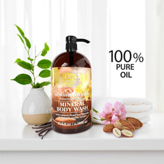 Dead Sea Collection: Pompe douche amande vanille, utilisation pratique et économique.
