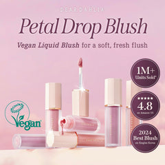 Texture légère Petal Drop Blush Barely facilitant le mélange sur la peau.