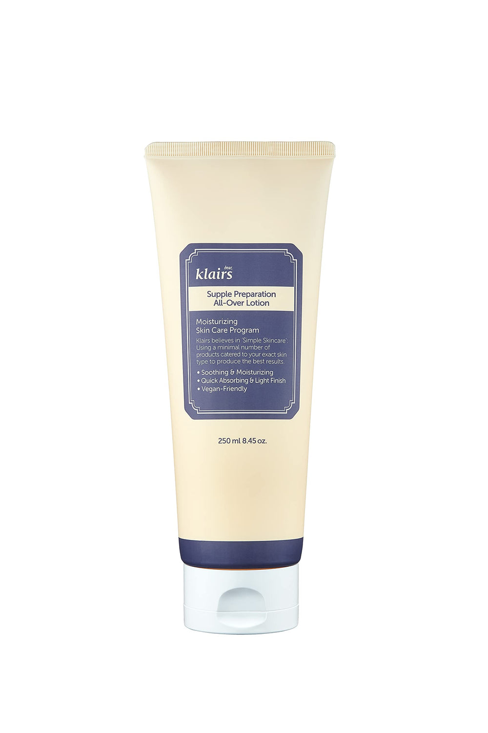 DearKlairs Supple Preparation Lotion pour visage et corps, hydratation légère sans film gras.