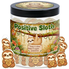 DEARMINE Positive Sloth Jar with affirmation cards for daily motivation and mindful moments.