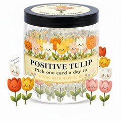 DEARMINE pot-tulipe-affirmations-60-cartes: stimule positivité au bureau au quotidien.