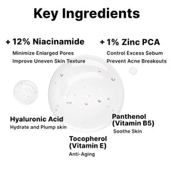 DearMYDEW Sérum Niacinamide 12% et Zinc PCA 1% – Pores resserrés, contrôle du sébum, absorption rapide