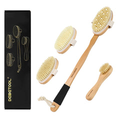 Ensemble DEBETOOL de brosses sèches pour visage et corps offrant exfoliation en douceur