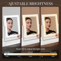 Miroir amovible 10X/5X DECADENCE pour un détail précis lors du maquillage.