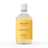 Deep Steep bain moussant pamplemousse-bergamote dans flacon, douceur et relaxation.