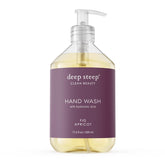 Deep Steep Lave-mains figue-abricot, bouteille élégante prête pour votre routine hydratante.