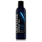 Defense Soap Tea Tree Body Wash bottle demonstrates rich lather for cleansing and odor control.