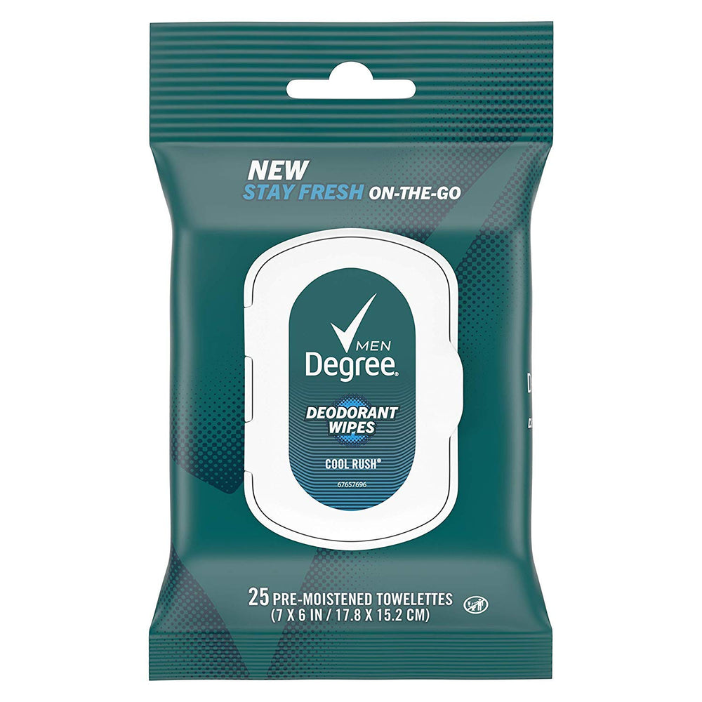 Degree Lingettes Déodorant frais Cool Rush pour une fraîcheur rapide en déplacement