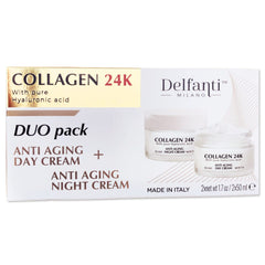 Delfanti-Milano Collagene 24K crème jour texture riche pour peau radieuse.