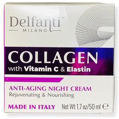 Delfanti Milano crème nuit, texture riche et soin du visage et du cou.
