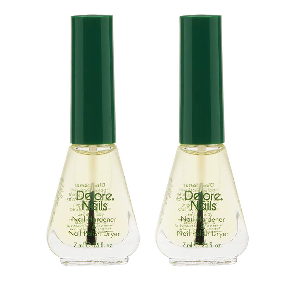 Delore Nails – flacon durcisseur et sèche-vernis pour des ongles plus forts.