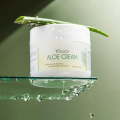 Feuilles d aloé bio visibles, ingrédient principal de Deluvia Miracle Aloe.