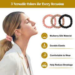 DEMAZALO scrunchie rose pale 22 momme apporte une touche douce au look