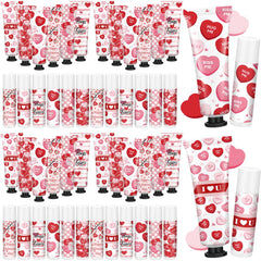 Coffret Demissle Saint-Valentin avec crèmes mains et baumes lèvres, coeurs rouges.