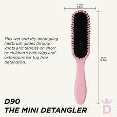 Denman brosse à 5 rangs compacte rose – définition précise des boucles