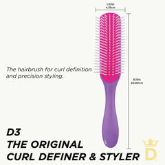 Denman D3 démontrant démêlage sans accrocher les boucles