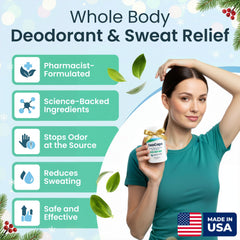 Étiquette DeoCaps – ingrédients naturels pour une routine de fraîcheur.