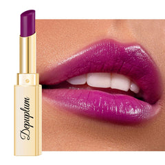 Depuplum DM90 emballage du rouge à lèvres pourpre, hydratation durable.