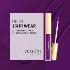Depuplum rouge à lèvres matte Violet Cristal teinte puissante pour look audacieux