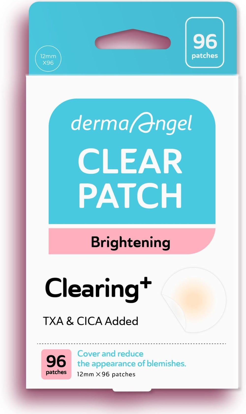 Patch hydrocolloïde DERMA ANGEL absorbant les fluides d'un bouton actif.