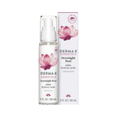 DERMA E Overnight Peel: flacon illustrant le soin nocturne qui éclaire la peau.