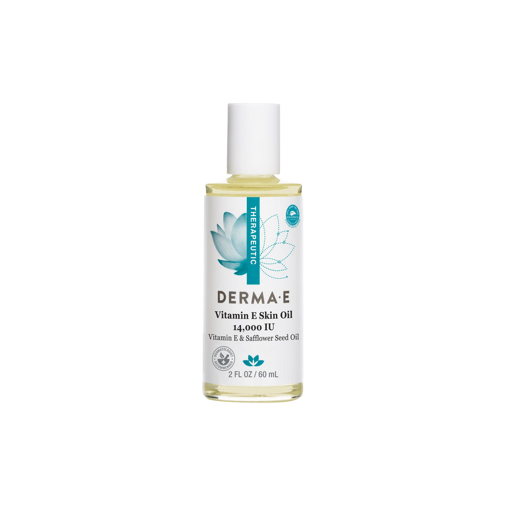 Derma E huile vitamine E pour le visage, bouteille prête à hydrater quotidiennement.