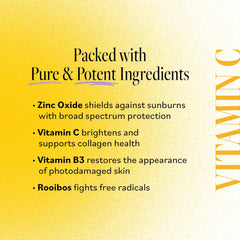 Ingrédients clés : vitamine C stabilisée, rooibos, panthenol, vitamine E