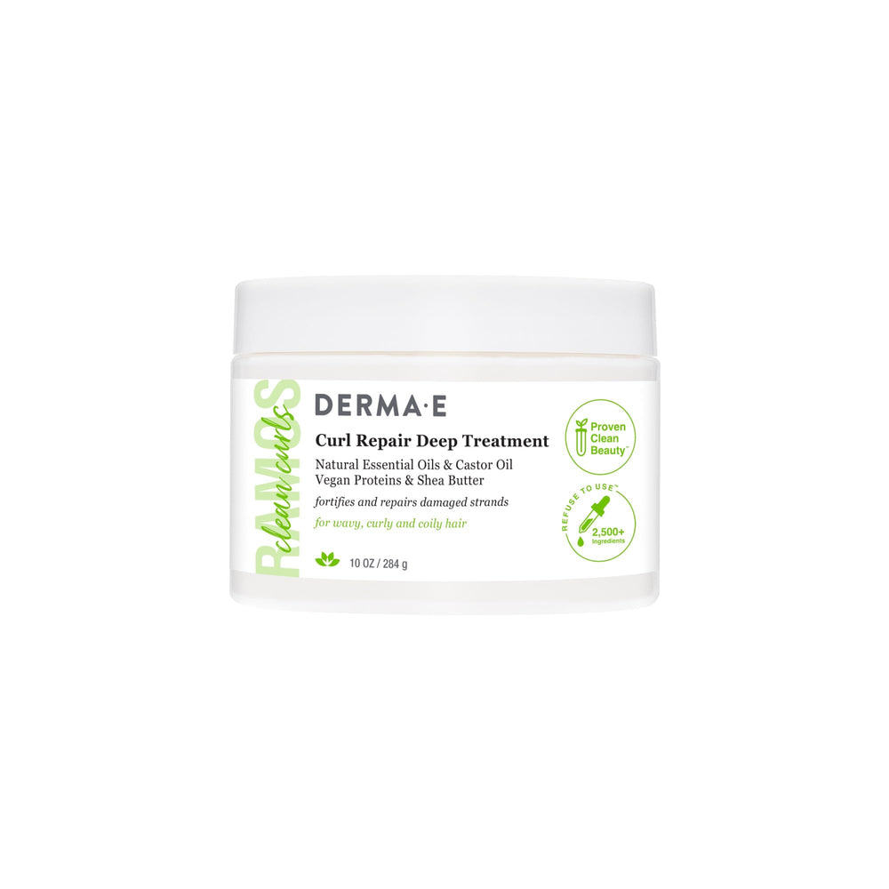 Derma E Ramos Curl Repair Deep Treatment, bouteille 10 oz, boucles nourries et definies.