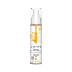 Derma E Serum vitamine C, bouteille lumineuse, hydratation et éclat potentiels.