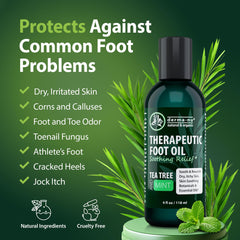 Derma-Nu foot oil massage on tired feet with peppermint cool