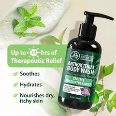 Derma-Nu tea tree body wash offers odor control with a refreshing scent.