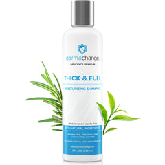 DermaChange Shampoo, bouteille 236 ml, cheveux plus forts et volumisés.