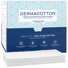 Dermacotton serviettes visage extra grandes, propreté instantanée à chaque utilisation.