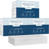 Dermacotton serviettes visage jetables en coton pur pour un nettoyage sans résidu.