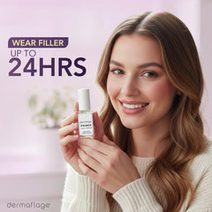 Texture du primer Dermaflage sur peau, base légère et efficace.