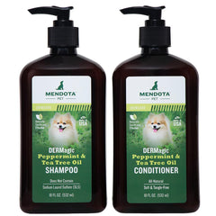 DERMagic shampoo menthe-poivree: bouteille prête, parfum frais et soin du pelage.