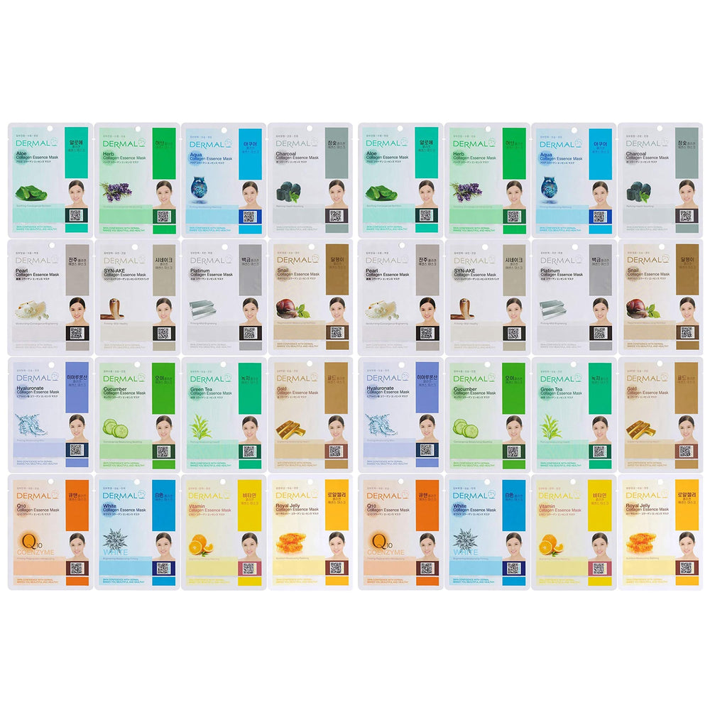 Dermal 32-masques-visage ensemble: hydratation en profondeur pour peau sensible.