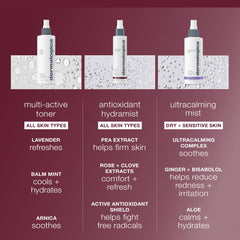 Dermalogica Antioxidant Hydramist Toner bouteille-pompe: application facile pour une peau prête à affronter la journée.