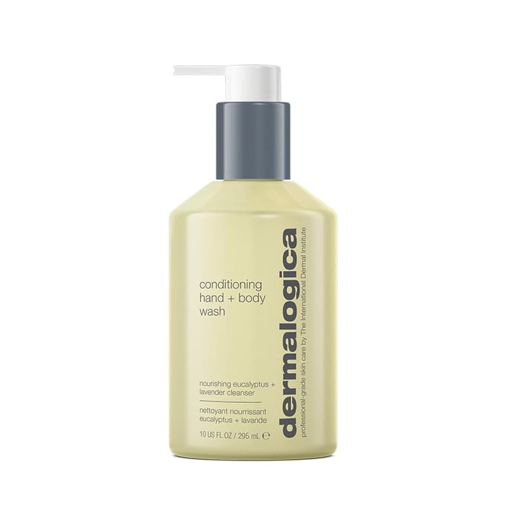 Dermalogica Gel Douche arbre-a-the eucalyptus sur bouteille, revitalisant pour la peau.