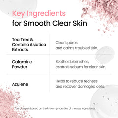 Dermalogy A-Clear: poudre calamine rose prête à agir localement.