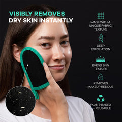 Dermasuri gant exfoliant visage massage, prépare la peau aux soins quotidiens.
