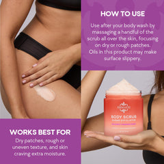 Dermasuri Gommage Sucre Corps, hydratation profonde pour une peau nourrie et souple.